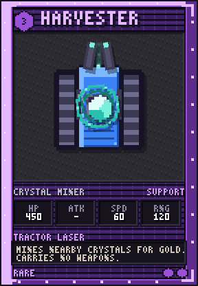 Harvester — Rare unit card